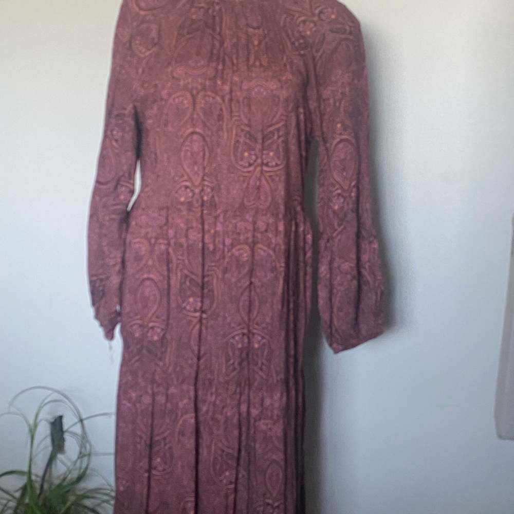 a new day Mauve Paisley Long-Sleeve Maxi Dress